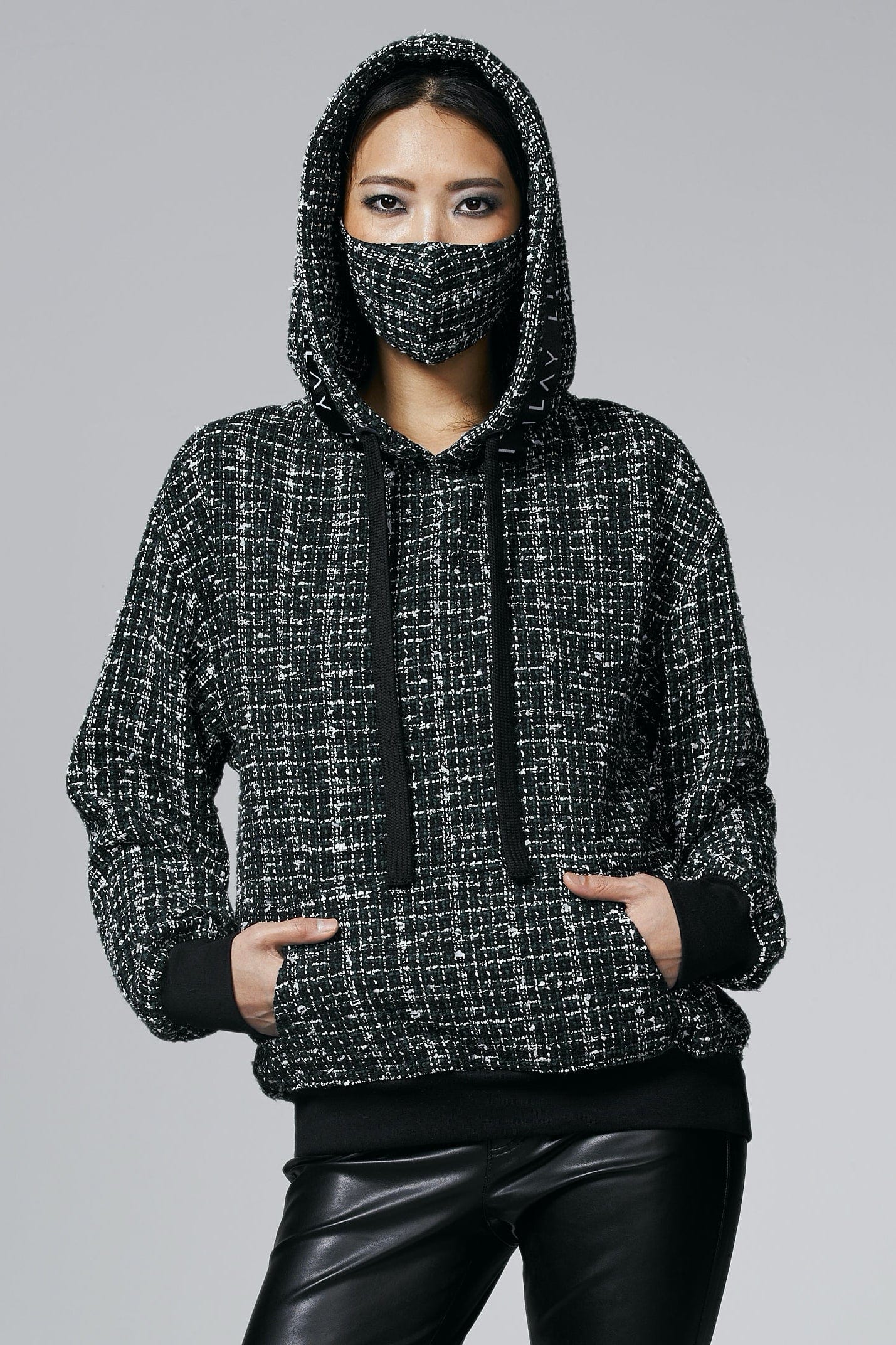 Cloe Bouclé Hoodie Olive Ilaylit