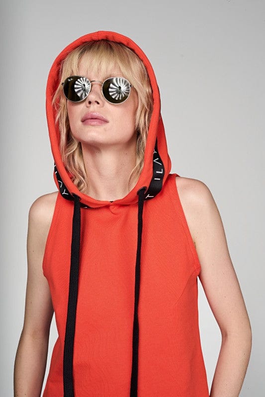 Holy Sleeveless Hoodie Coral Ilaylit