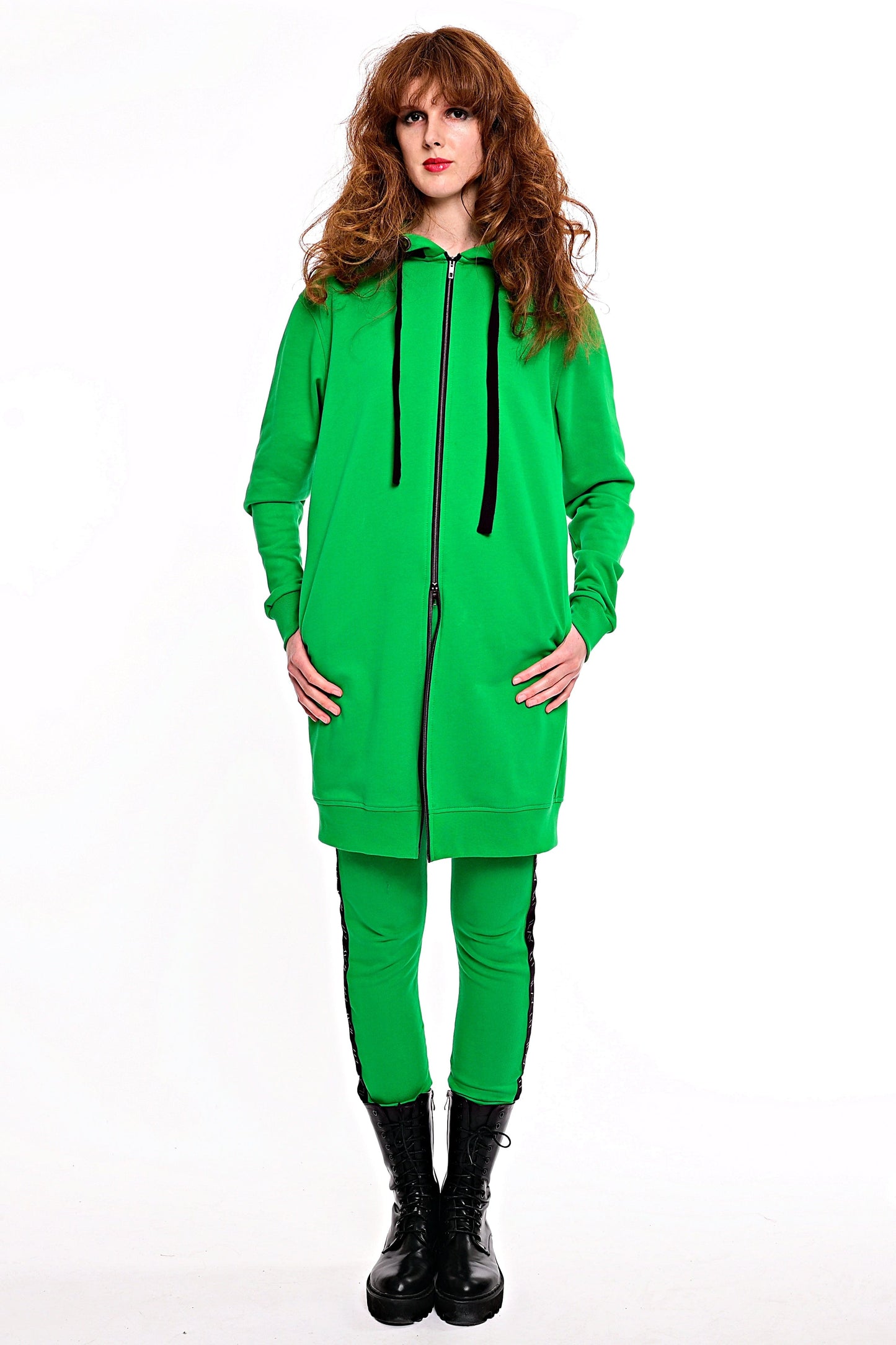 Hoodie Coat Midi Flash Green Ilaylit