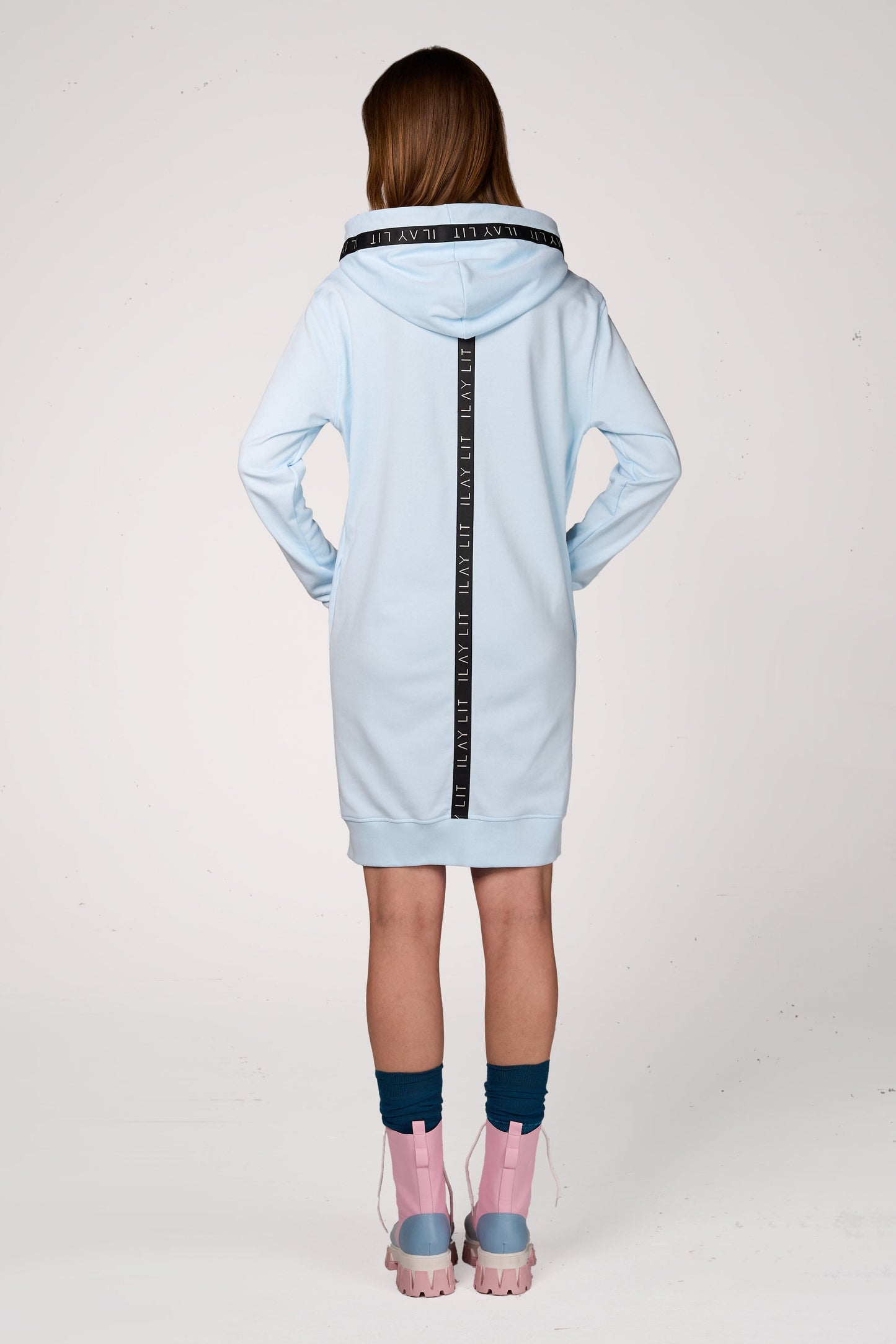 Hoodie Coat Midi Ice Blue Ilaylit