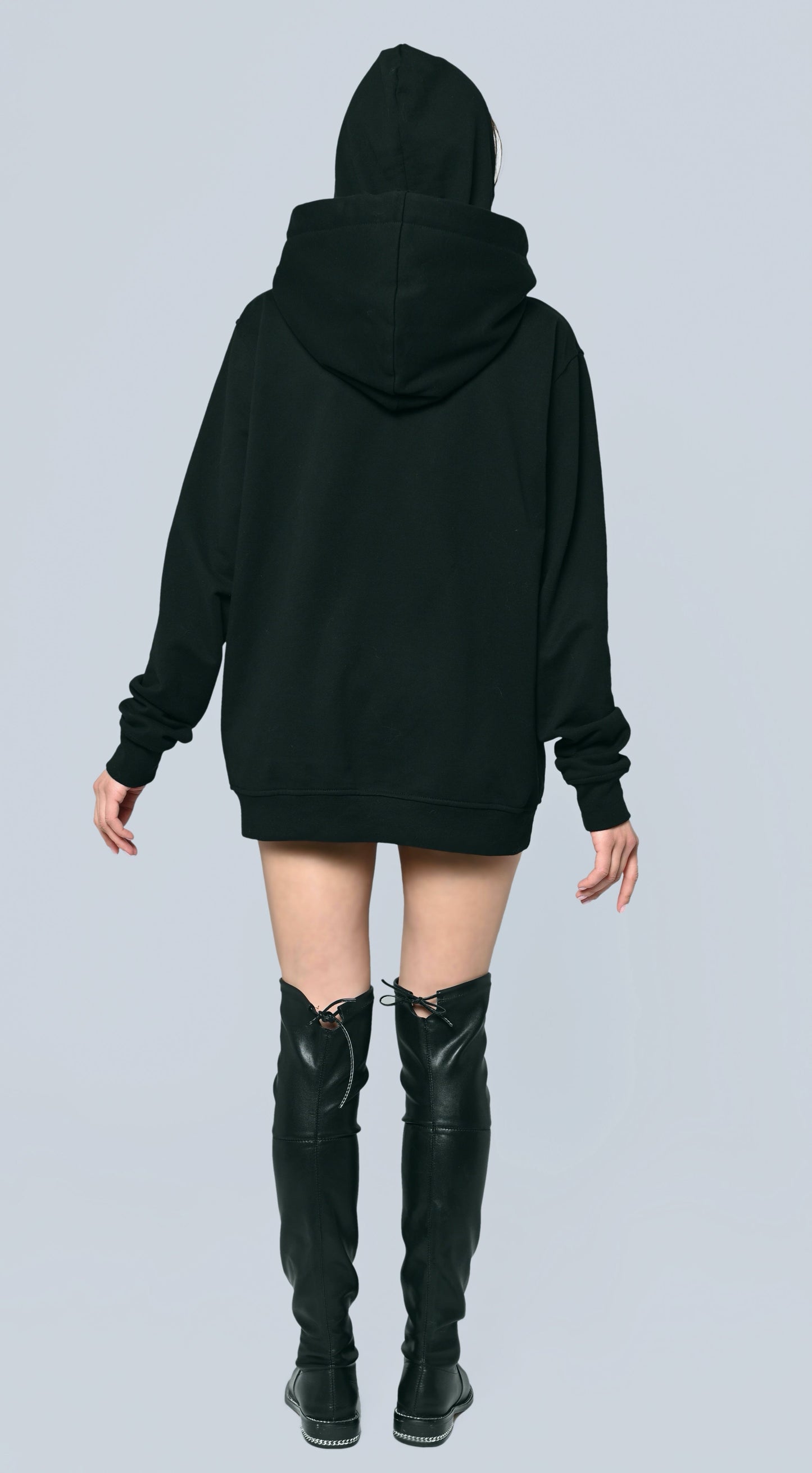 Ike Double Cap Hoodie UNISEX bis XXL BLACK Ilaylit