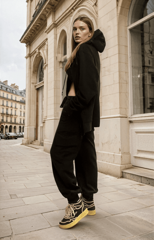Riley Cargo Jogger Pants- Black Raw Edge Ilaylit