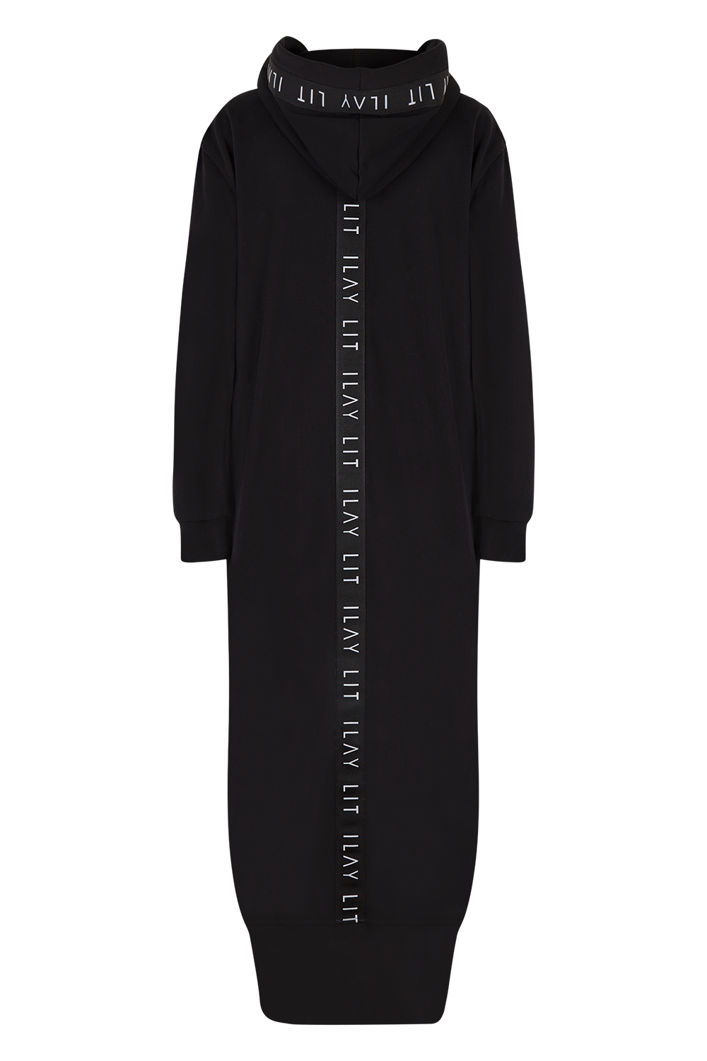 Hoodie Coat Long Black