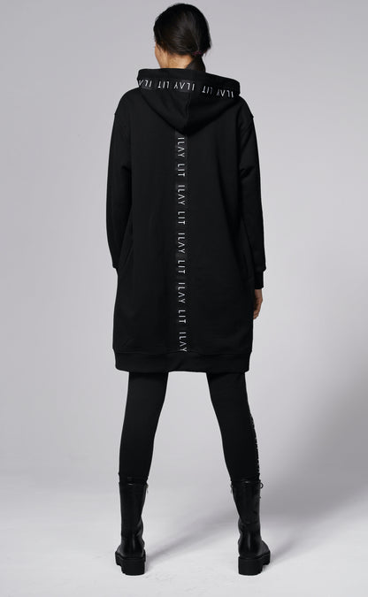 Hoodie Coat Midi Black