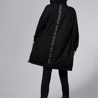 Hoodie Coat Midi Black