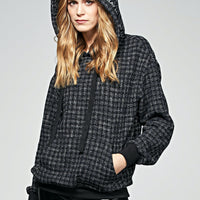 Zoe Bouclé Hoodie Dark Blue