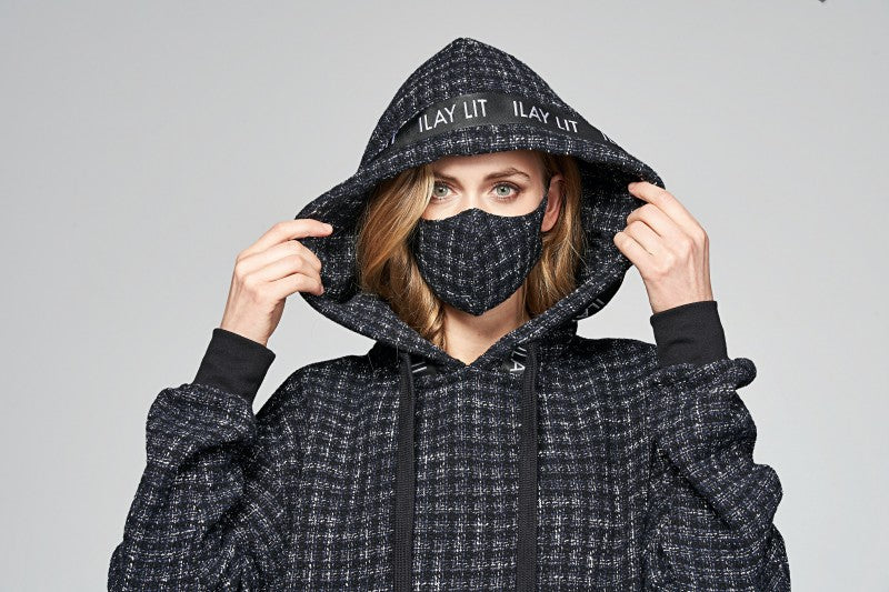 Zoe Bouclé Hoodie Dark Blue