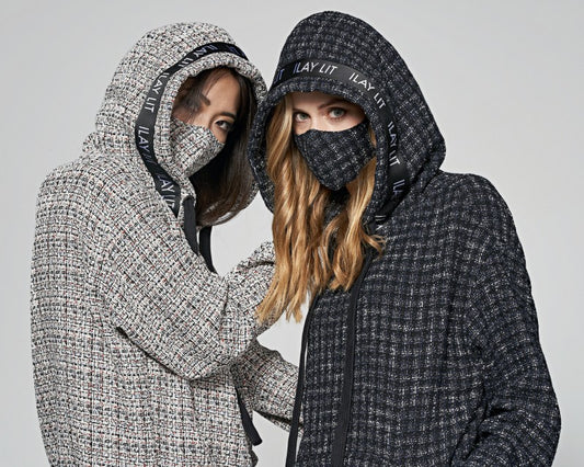 Zoe Bouclé Hoodie Dark Blue