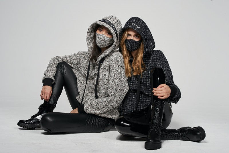 Zoe Bouclé Hoodie Dark Blue