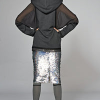 See Through Seidenhoodie Gray