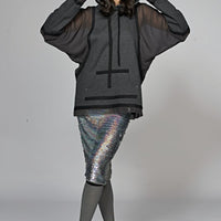 See Through Seidenhoodie Gray