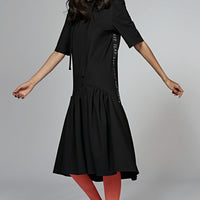 24/ 7 Hoodie Dress Black