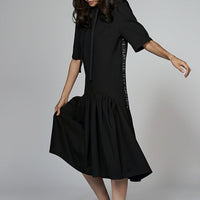 24/ 7 Hoodie Dress Black