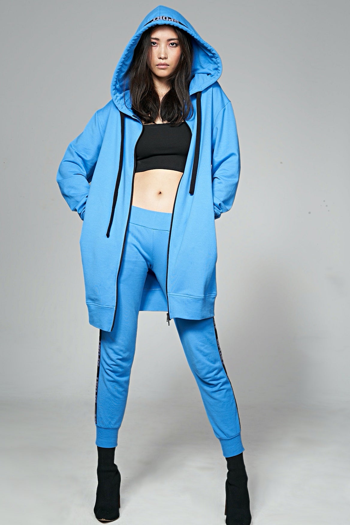 Hoodie Coat Midi Royal