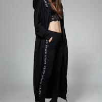 Hoodie Coat Long Black