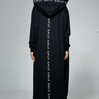 Hoodie Coat Long Black
