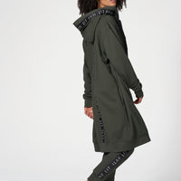 Hoodie Coat Midi Olive