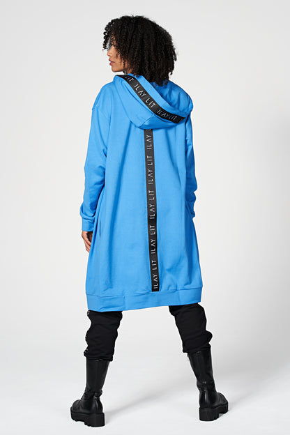 Hoodie Coat Midi Royal