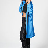 Hoodie Coat Midi Royal