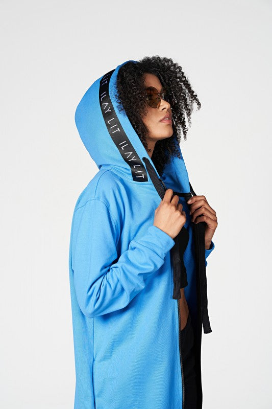 Hoodie Coat Midi Royal