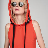 Holy Sleeveless Hoodie Coral
