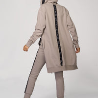 Hoodie Coat Midi Taupe