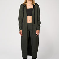 Hoodie Coat Long Olive