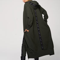 Hoodie Coat Long Olive