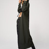Hoodie Coat Long Olive