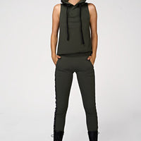 Holy Sleeveless Hoodie Olive