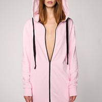 Hoodie Coat Midi Rosa