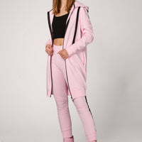 Hoodie Coat Midi Rosa