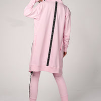 Hoodie Coat Midi Rosa