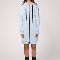 Hoodie Coat Midi Ice Blue
