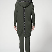 Hoodie Coat Midi Olive