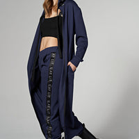 Hoodie Coat Long Blue
