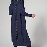 Hoodie Coat Long Blue