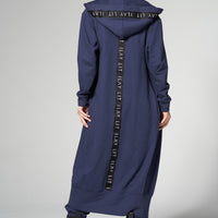 Hoodie Coat Long Blue