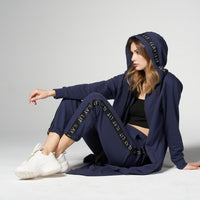 Hoodie Coat Long Blue