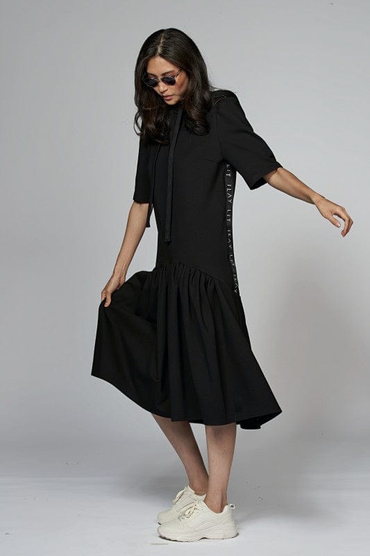 24/ 7 Hoodie Dress Black Ilaylit