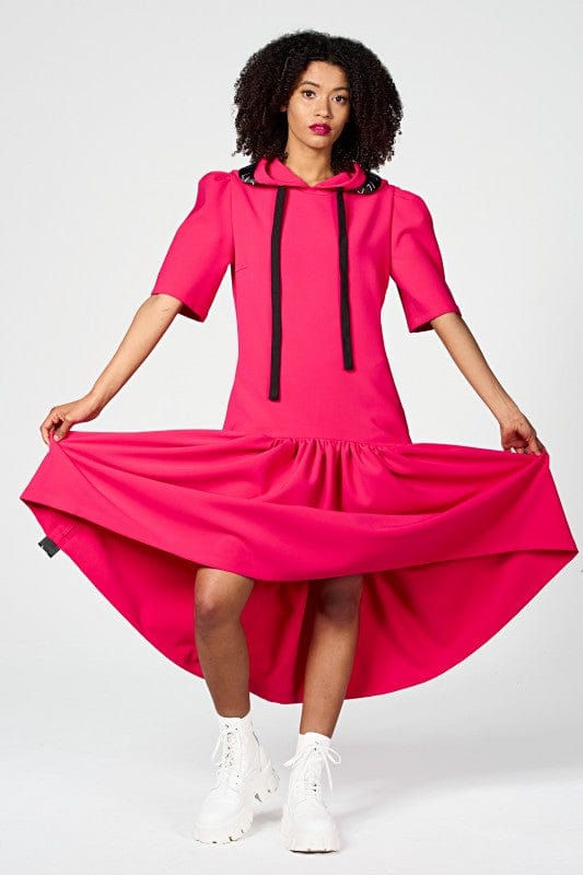 24/ 7 Hoodie Dress Fuchsia Ilaylit