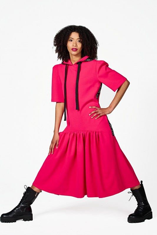 24/ 7 Hoodie Dress Fuchsia Ilaylit