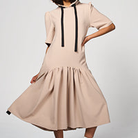 24/ 7 Hoodie Dress Taupe Ilaylit