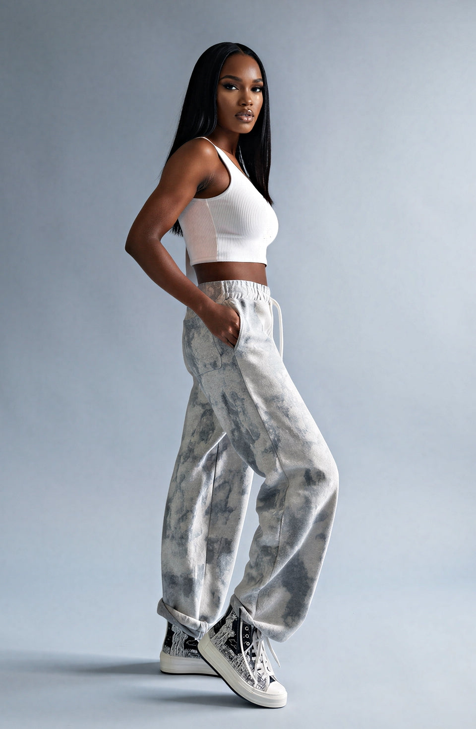 Amaretto Batik Sweat Pants Loose
