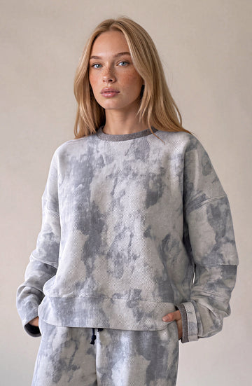 Amaretto Sweatshirt aus Batik Baumwoll- Jersey