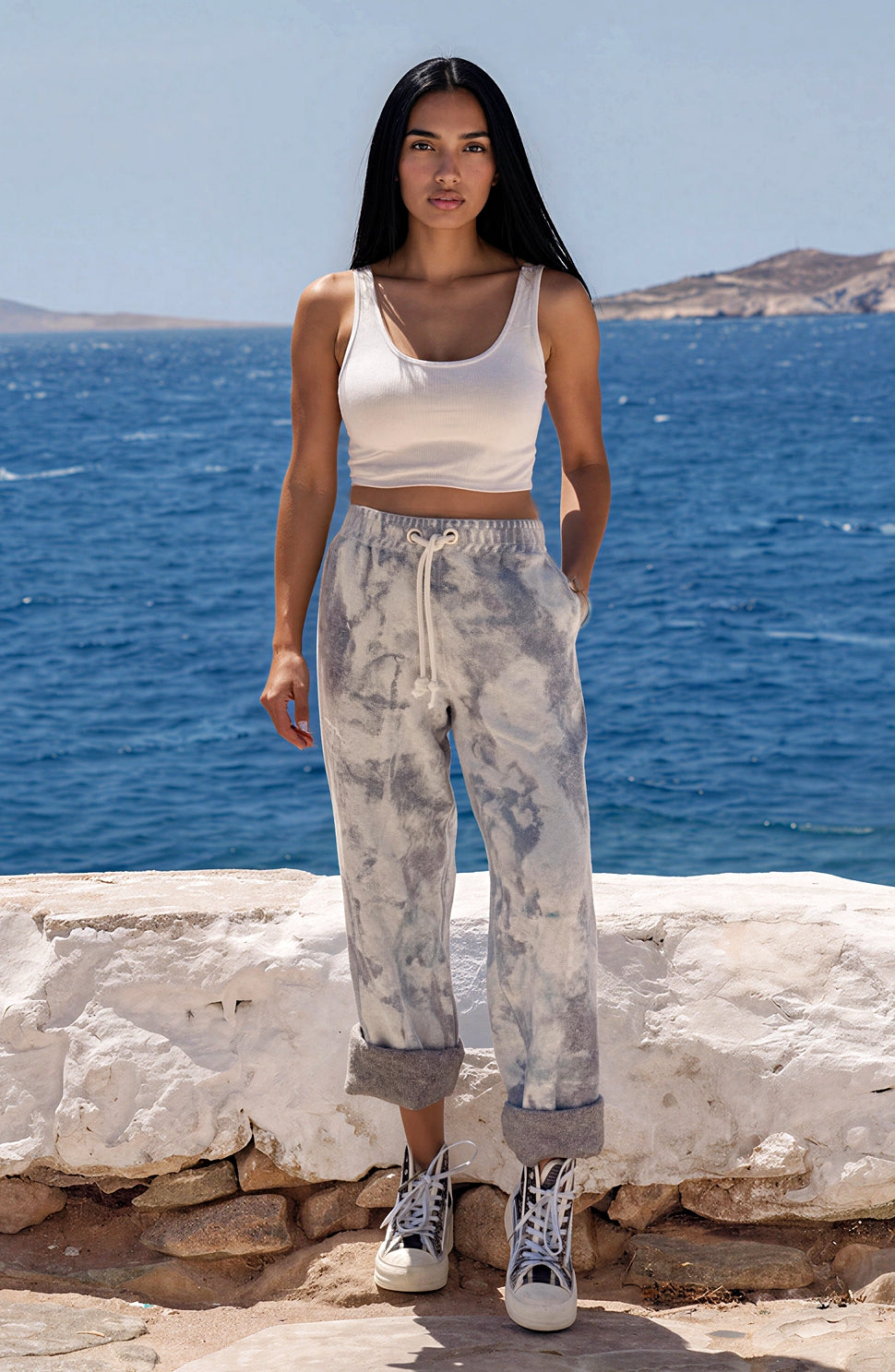 Amaretto Batik Sweat Pants Loose