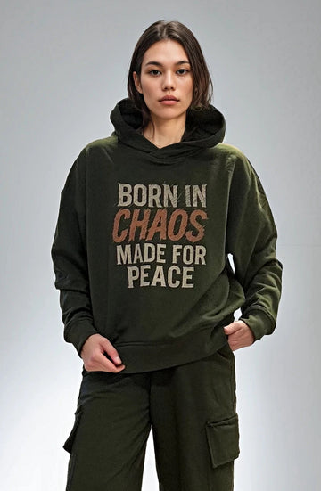 BORN IN CHAOS- Oversized Streetwear Hoodie