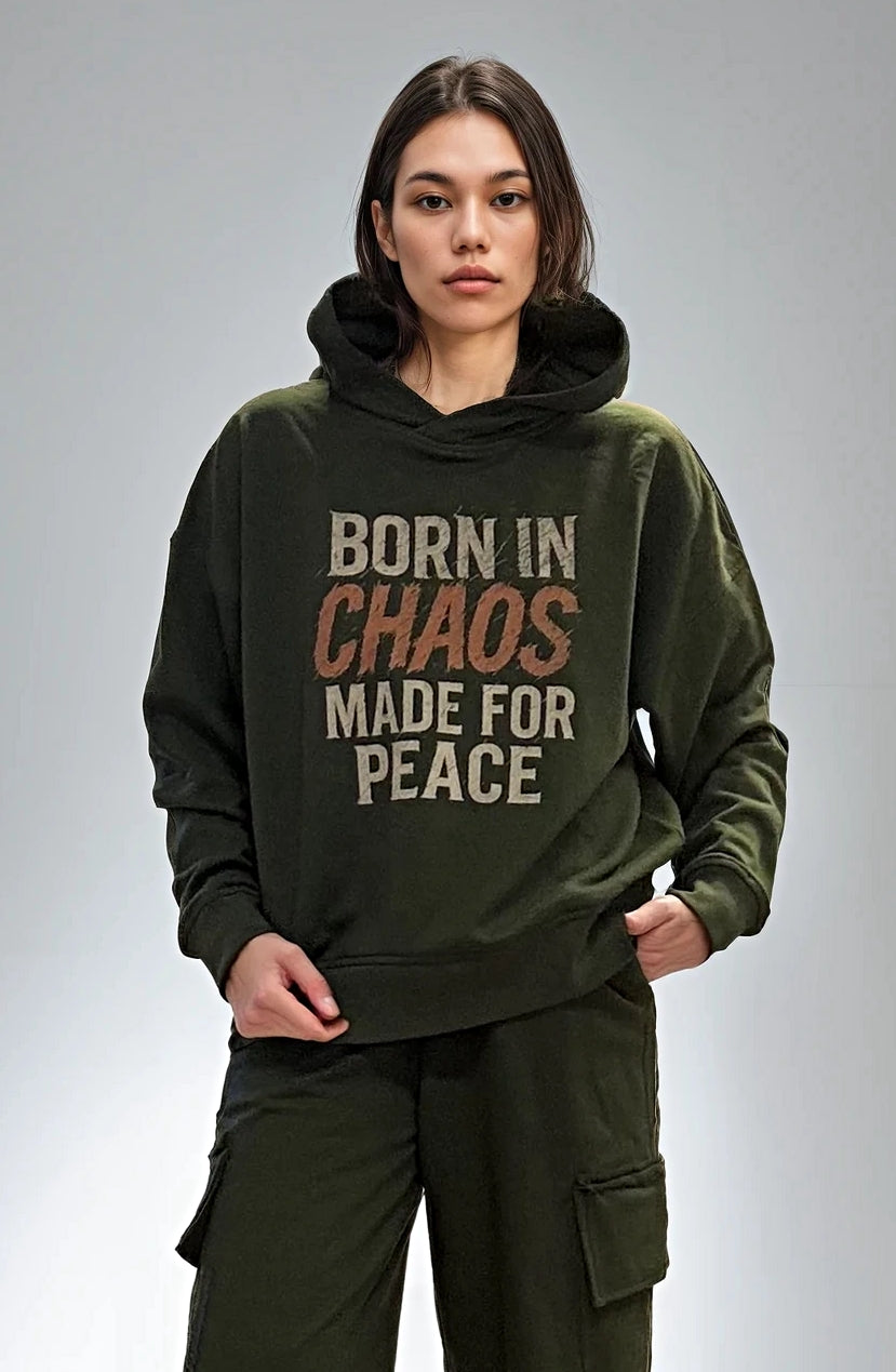 BORN IN CHAOS- Oversized Streetwear Hoodie
