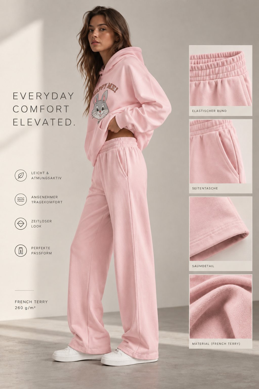 Holy Wide Leg Jogginghose- Rosa