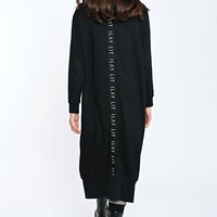 Hoodie Coat Long Black
